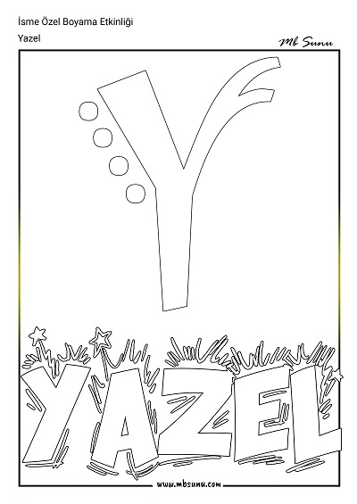 İsme Özel Boyama Etkinliği - Yazel
