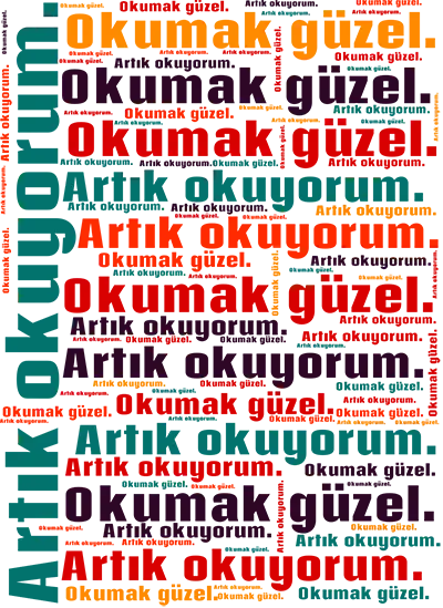 Artık Okuyorum, Okumak Güzel Kelime Kolajı