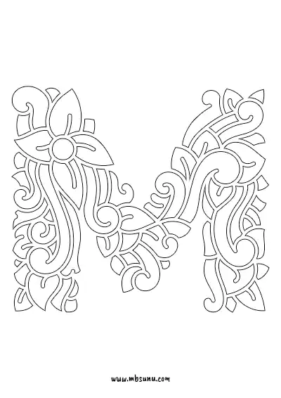 Boyamaya Uygun Png M Harfi - Model 17