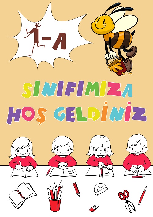 Model 4, 1-A Sınıfı İçin Arılı Sınıfımıza Hoş Geldiniz Posteri