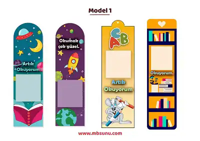 1. Sınıf Model 1 Artık Okuyorum Çerçeveli Kitap Ayraçları