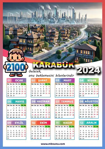 Gelecek Tasarımlı 2024 Karabük Takvimi