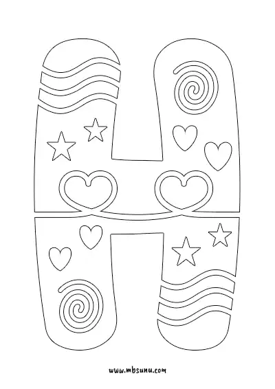 Boyamaya Uygun Png H Harfi - Model 4