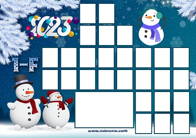 1-F Sınıfı İçin Fotoğraflı 2023 Yeni Yıl Posteri (27 Kişilik)