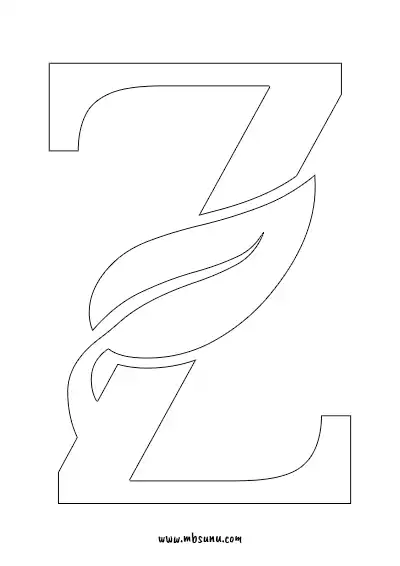 Boyamaya Uygun Png Z Harfi - Model 9