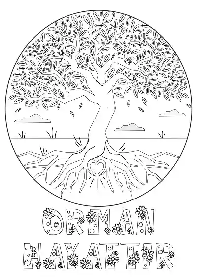 Orman Hayattır Ağaç Boyama