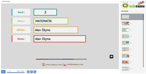 3.Sınıf Matematik - Alan Ölçme Sunusu