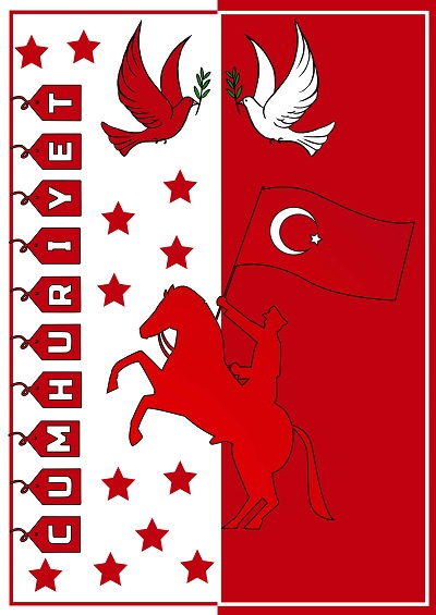 Cumhuriyet Bayramı - Kes Yapıştır Boyama
