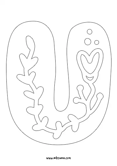 Boyamaya Uygun Png U Harfi - Model 12