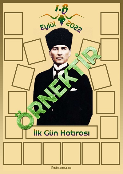 Model 1, 1-B Sınıfı İçin Fotoğraflı İlk Gün Hatırası Posteri (18 Kişilik)