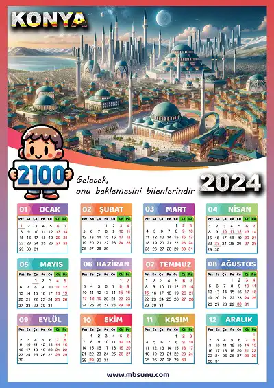 Gelecek Tasarımlı 2024 Konya Takvimi