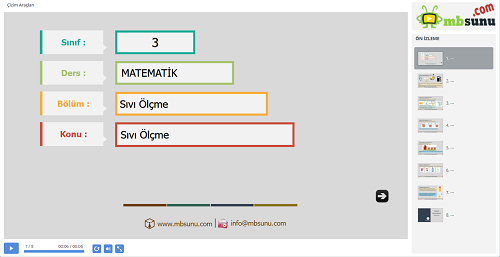 3.Sınıf Matematik - Sıvı Ölçme Sunusu