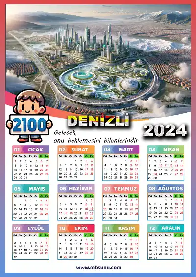 Gelecek Tasarımlı 2024 Denizli Takvimi