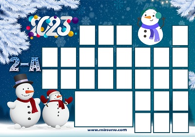2-A Sınıfı İçin Fotoğraflı 2023 Yeni Yıl Posteri (26 Kişilik)