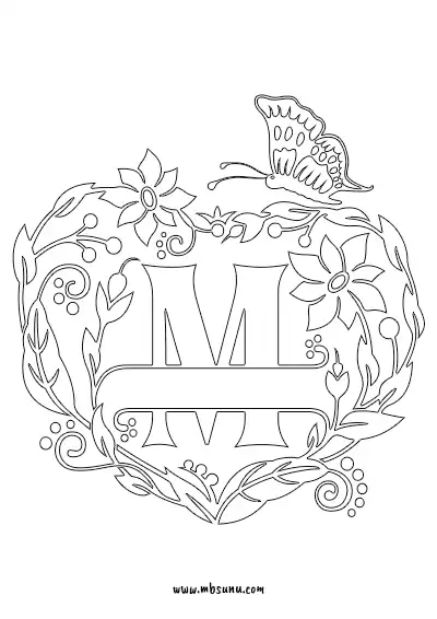 Boyamaya Uygun Png M Harfi - Model 8