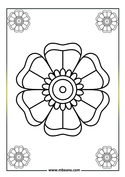 Basit mandala boyama 5