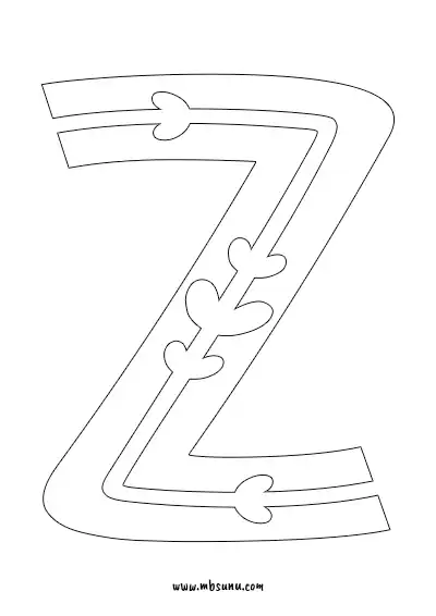 Boyamaya Uygun Png Z Harfi - Model 22