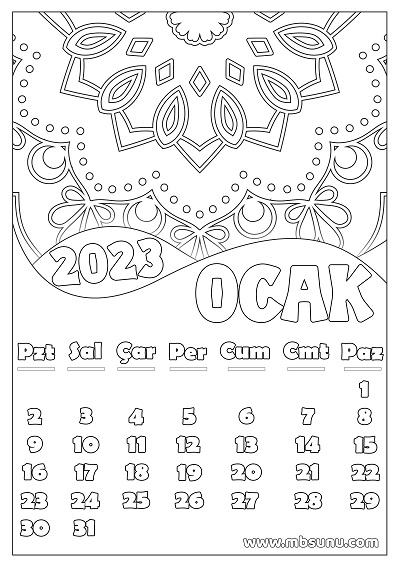 Boyamalı 2023 Takvimi