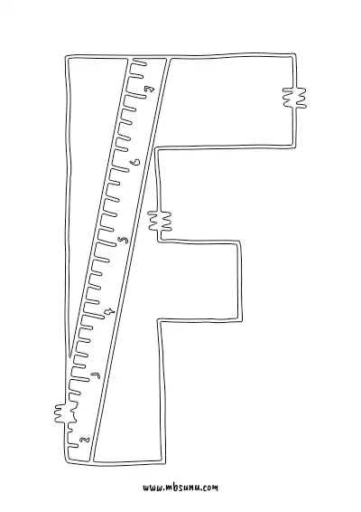 Boyamaya Uygun Png F Harfi - Model 14