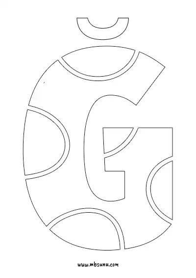 Boyamaya Uygun Png Ğ Harfi - Model 5
