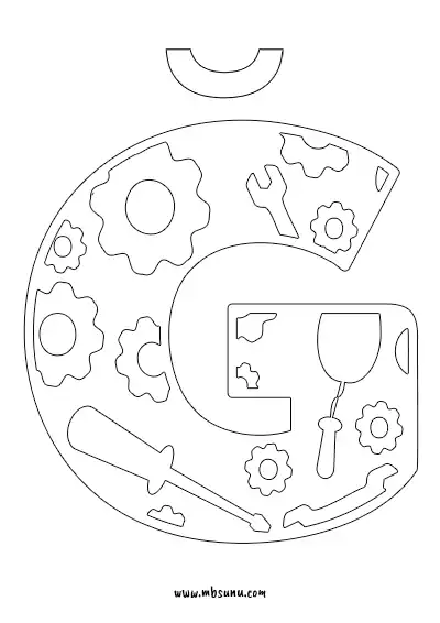 Boyamaya Uygun Png Ğ Harfi - Model 12