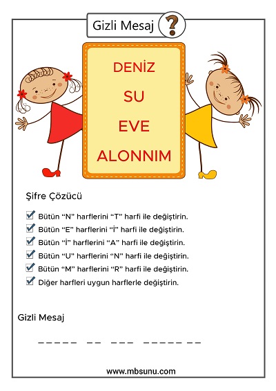 Gizli Mesaj Etkinliği 2