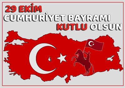 29 Ekim Cumhuriyet Bayramı Haritalı Pano Görseli