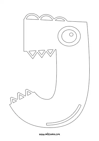 Boyamaya Uygun Png J Harfi - Model 23