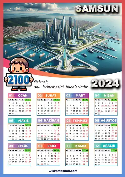 Gelecek Tasarımlı 2024 Samsun Takvimi