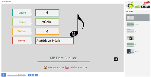 4.Sınıf Müzik - Atatürk ve Müzik Sunusu