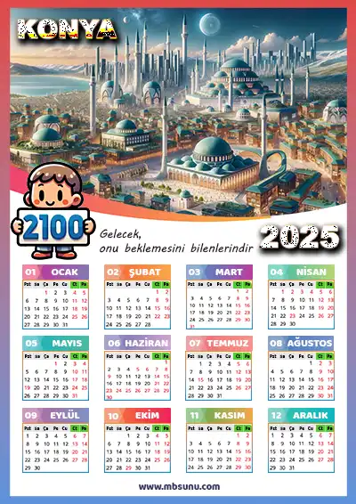 Gelecek Tasarımlı 2025 Konya Takvimi