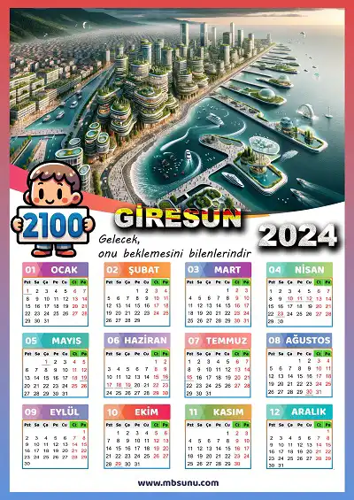 Gelecek Tasarımlı 2024 Giresun Takvimi