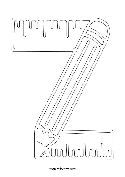 Boyamaya Uygun Png Z Harfi - Model 16