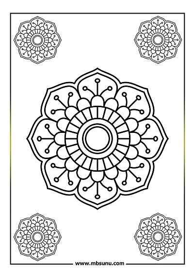 Basit mandala boyama 44