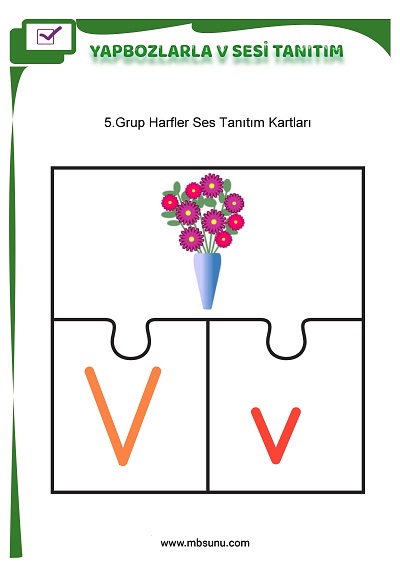 1. Sınıf İlk Okuma Yapbozlarla V Sesi Tanıtım Etkinliği