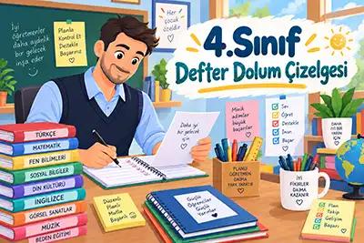 2026-2027 Yılı İlkokul 4. Sınıf 1. Hafta Sınıf Defteri Doldurma Planı