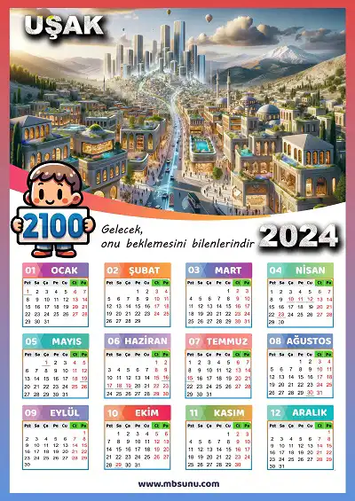 Gelecek Tasarımlı 2024 Uşak Takvimi