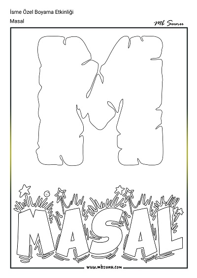 İsme Özel Boyama Etkinliği - Masal