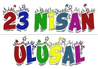 23 Nisan Panosu İçin Renkli Başlık Şablonları 3