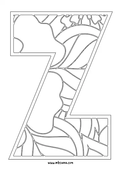 Boyamaya Uygun Png Z Harfi - Model 15