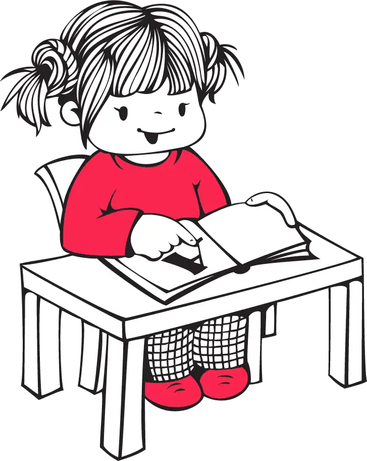 Sırada Oturan Kız Clipart - Eğitim Temalı PNG İndir