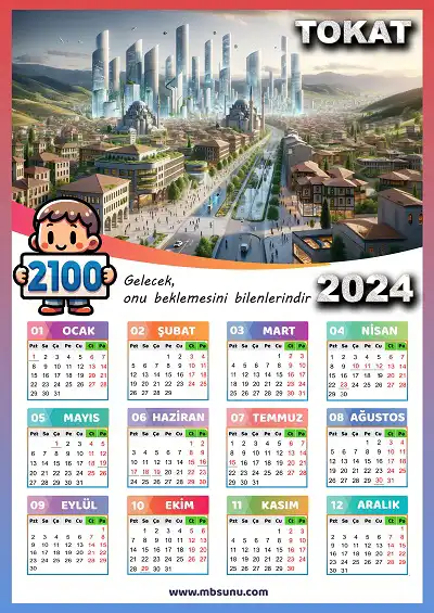 Gelecek Tasarımlı 2024 Tokat Takvimi