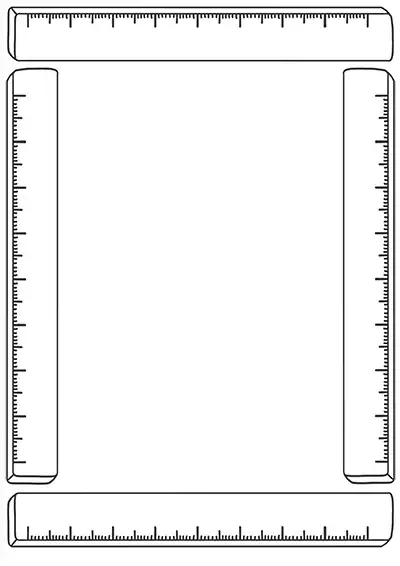 Etrafı Cetvellerle Çevrili Resim Kağıdı Şablonu
