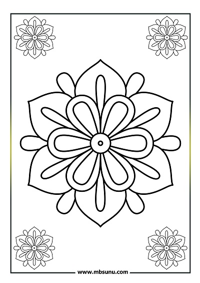 Basit mandala boyama 7
