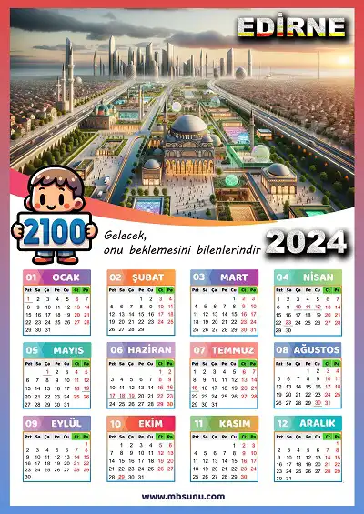 Gelecek Tasarımlı 2024 Edirne Takvimi