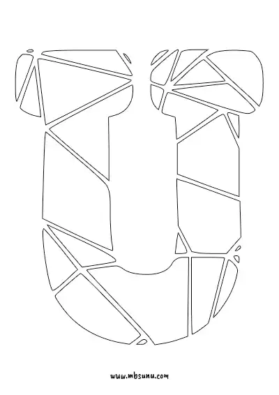 Boyamaya Uygun Png U Harfi - Model 19