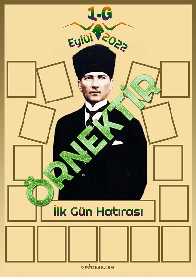 Model 1, 1-G Sınıfı İçin Fotoğraflı İlk Gün Hatırası Posteri (16 Kişilik)