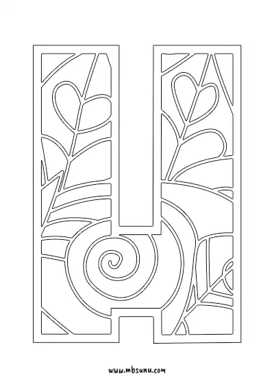 Boyamaya Uygun Png H Harfi - Model 24