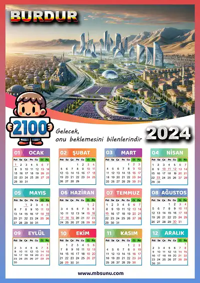 Gelecek Tasarımlı 2024 Burdur Takvimi