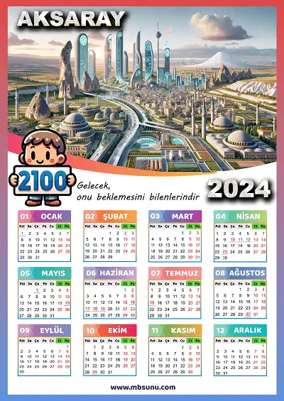 Gelecek Tasarımlı 2024 Aksaray Takvimi